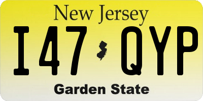 NJ license plate I47QYP