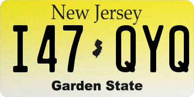 NJ license plate I47QYQ