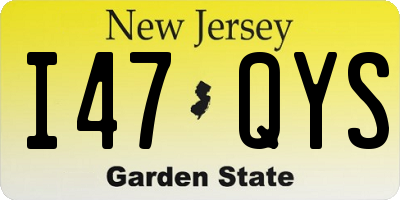NJ license plate I47QYS