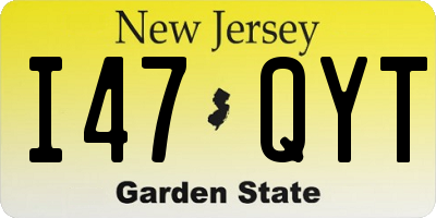 NJ license plate I47QYT
