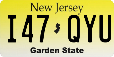 NJ license plate I47QYU
