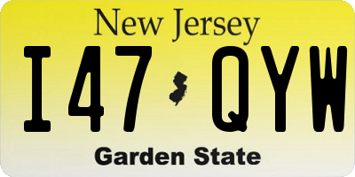 NJ license plate I47QYW