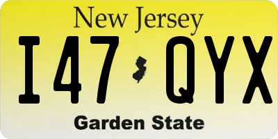 NJ license plate I47QYX
