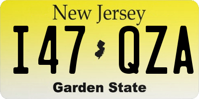 NJ license plate I47QZA