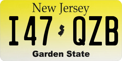 NJ license plate I47QZB