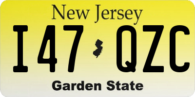 NJ license plate I47QZC