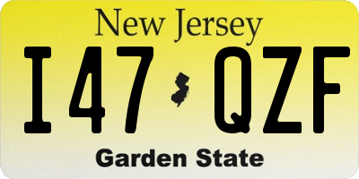 NJ license plate I47QZF