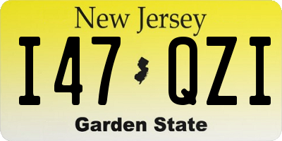 NJ license plate I47QZI