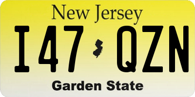 NJ license plate I47QZN