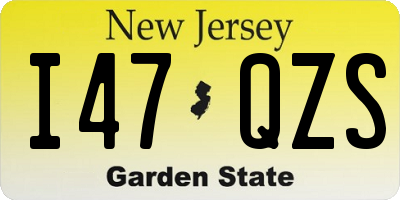 NJ license plate I47QZS