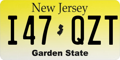 NJ license plate I47QZT
