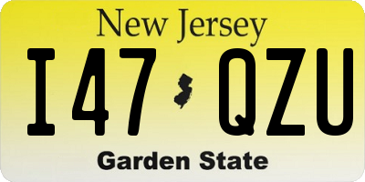 NJ license plate I47QZU