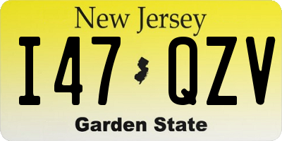 NJ license plate I47QZV