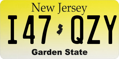 NJ license plate I47QZY