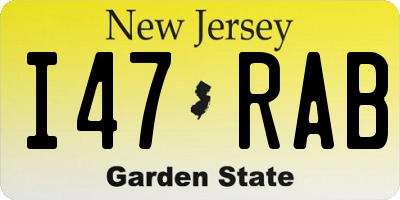 NJ license plate I47RAB