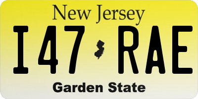 NJ license plate I47RAE