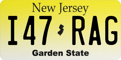 NJ license plate I47RAG
