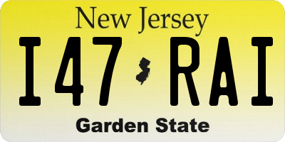 NJ license plate I47RAI