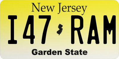 NJ license plate I47RAM