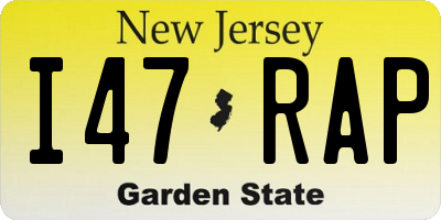 NJ license plate I47RAP