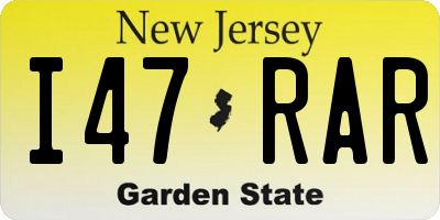 NJ license plate I47RAR