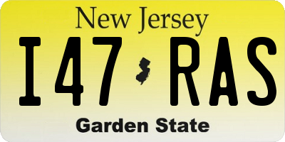 NJ license plate I47RAS