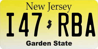 NJ license plate I47RBA