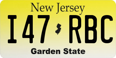 NJ license plate I47RBC