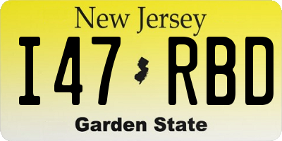 NJ license plate I47RBD