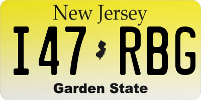 NJ license plate I47RBG
