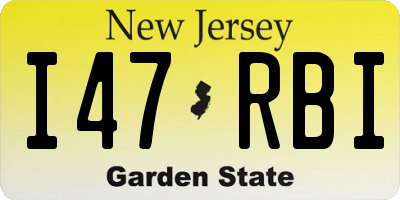 NJ license plate I47RBI