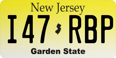 NJ license plate I47RBP