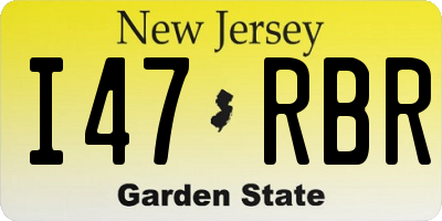 NJ license plate I47RBR