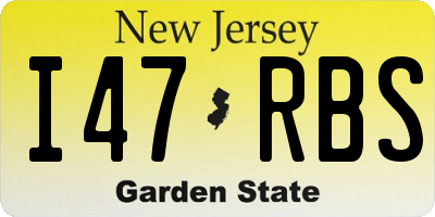 NJ license plate I47RBS