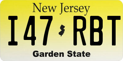 NJ license plate I47RBT