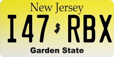 NJ license plate I47RBX
