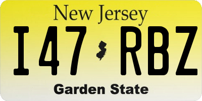 NJ license plate I47RBZ