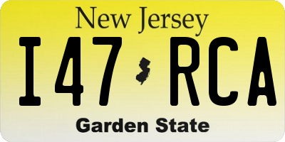 NJ license plate I47RCA