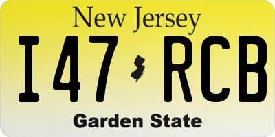 NJ license plate I47RCB