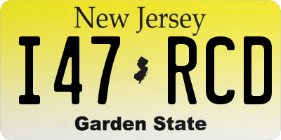 NJ license plate I47RCD
