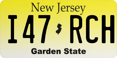 NJ license plate I47RCH