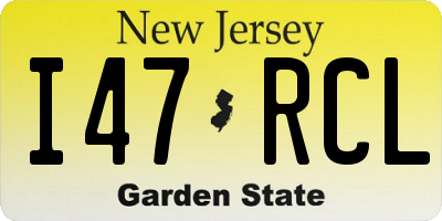 NJ license plate I47RCL