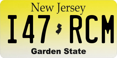 NJ license plate I47RCM