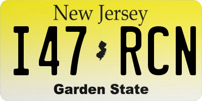 NJ license plate I47RCN