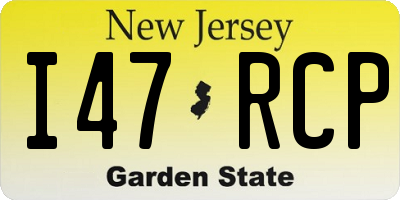 NJ license plate I47RCP