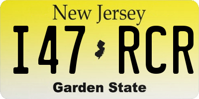 NJ license plate I47RCR