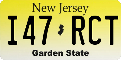 NJ license plate I47RCT