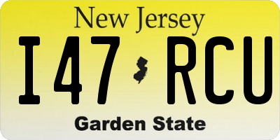 NJ license plate I47RCU