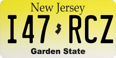 NJ license plate I47RCZ
