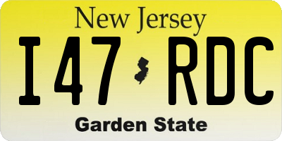 NJ license plate I47RDC